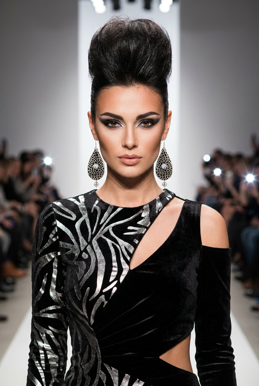 Revive - earrings - Silver & Black