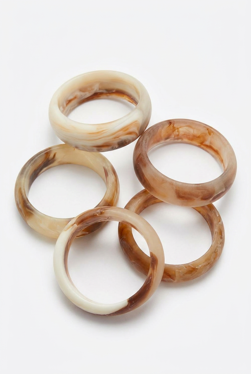 Resin Bangle - Desert Sands - Round Radiused