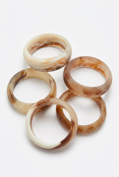 Resin Bangle - Desert Sands - Round Radiused