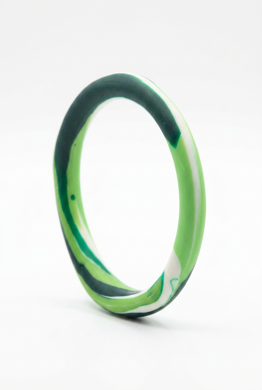 Resin Bangle - Daintree - Irregular skinny round