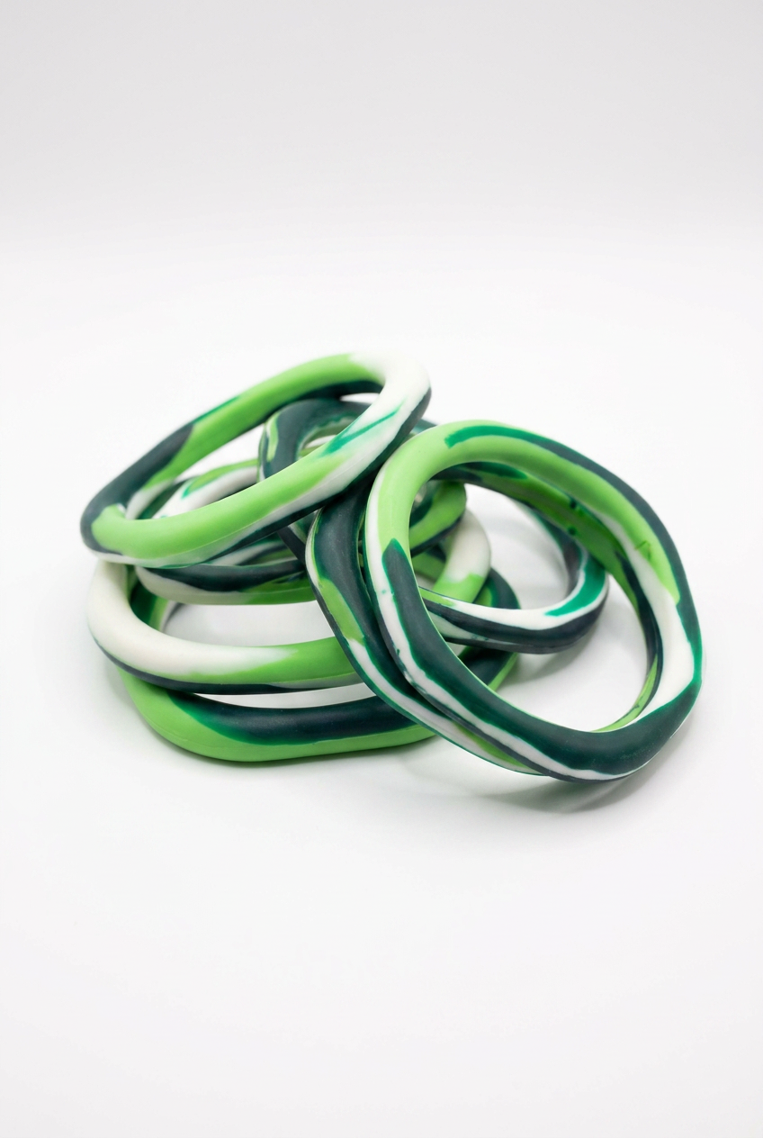 Resin Bangle - Daintree - Irregular skinny round