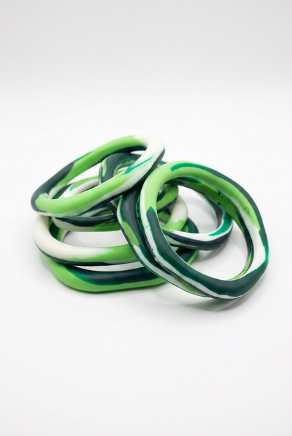 Resin Bangle - Daintree - Irregular skinny round