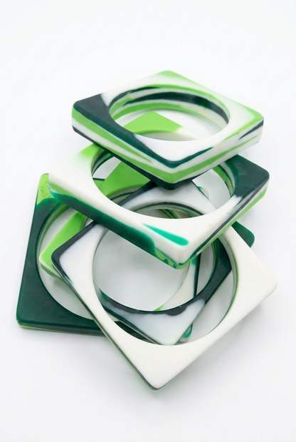 Resin Bangle - Daintree - Square