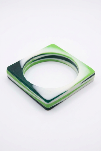 Resin Bangle - Daintree - Square