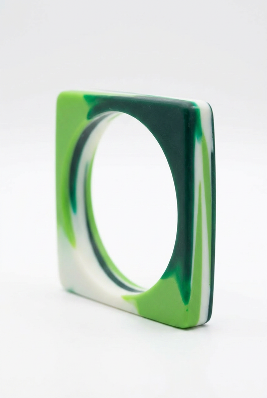 Resin Bangle - Daintree - Square