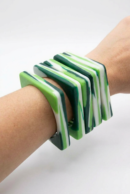 Resin Bangle - Daintree - Square