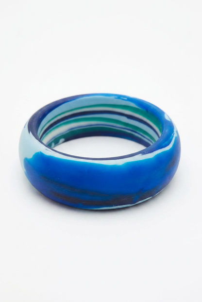 Resin Bangle - Indian Ocean - Round Radiused