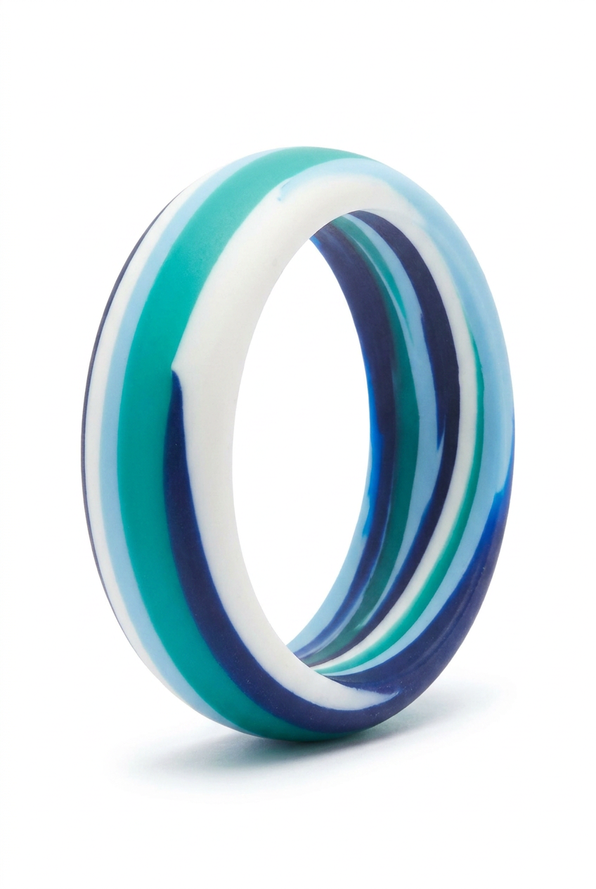 Resin Bangle - Indian Ocean - Round Radiused