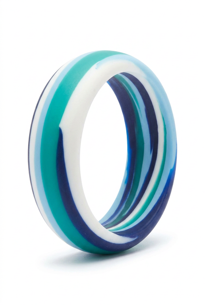 Resin Bangle - Indian Ocean - Round Radiused