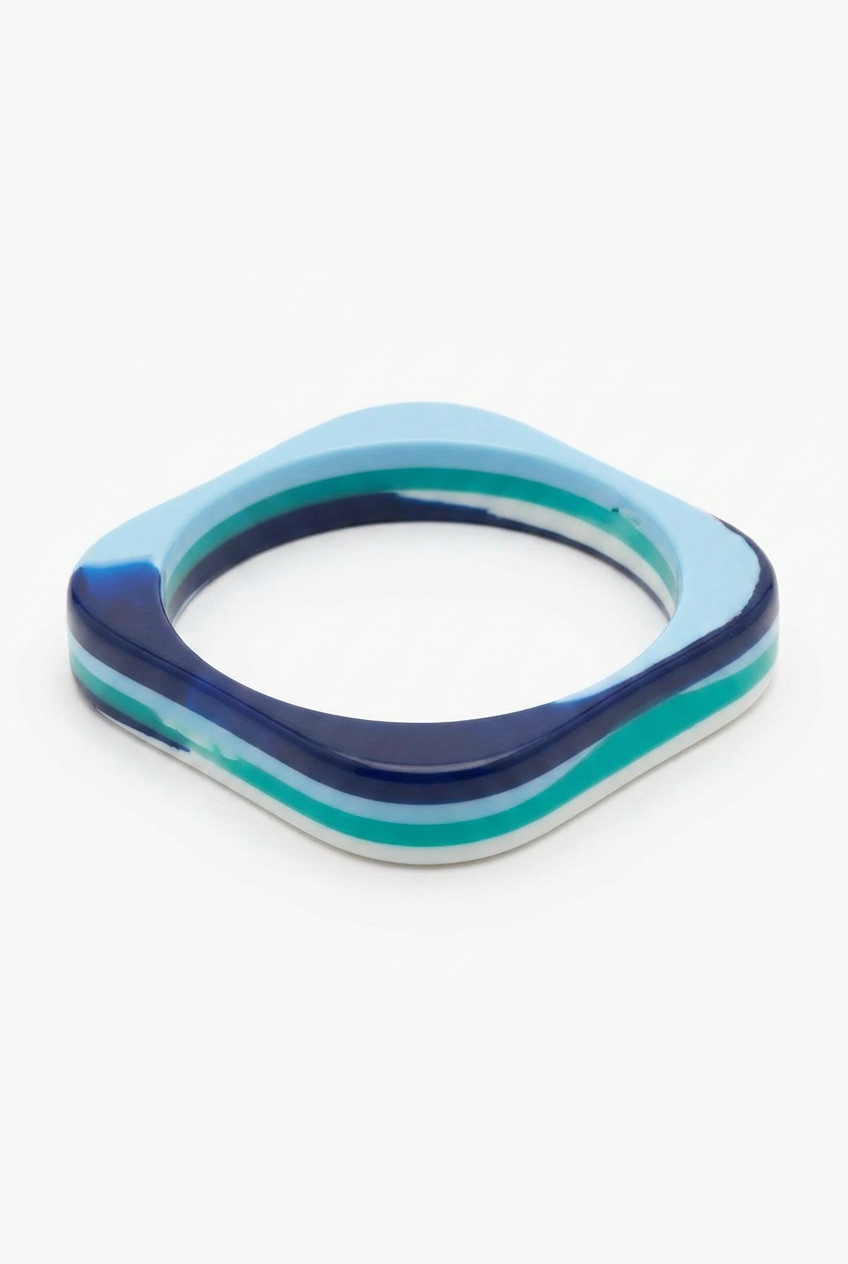 Resin Bangle - Indian Ocean - Square Radiused