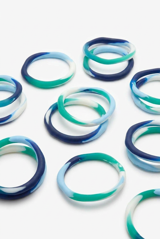 Resin Bangle - Indian Ocean - Irregular skinny round