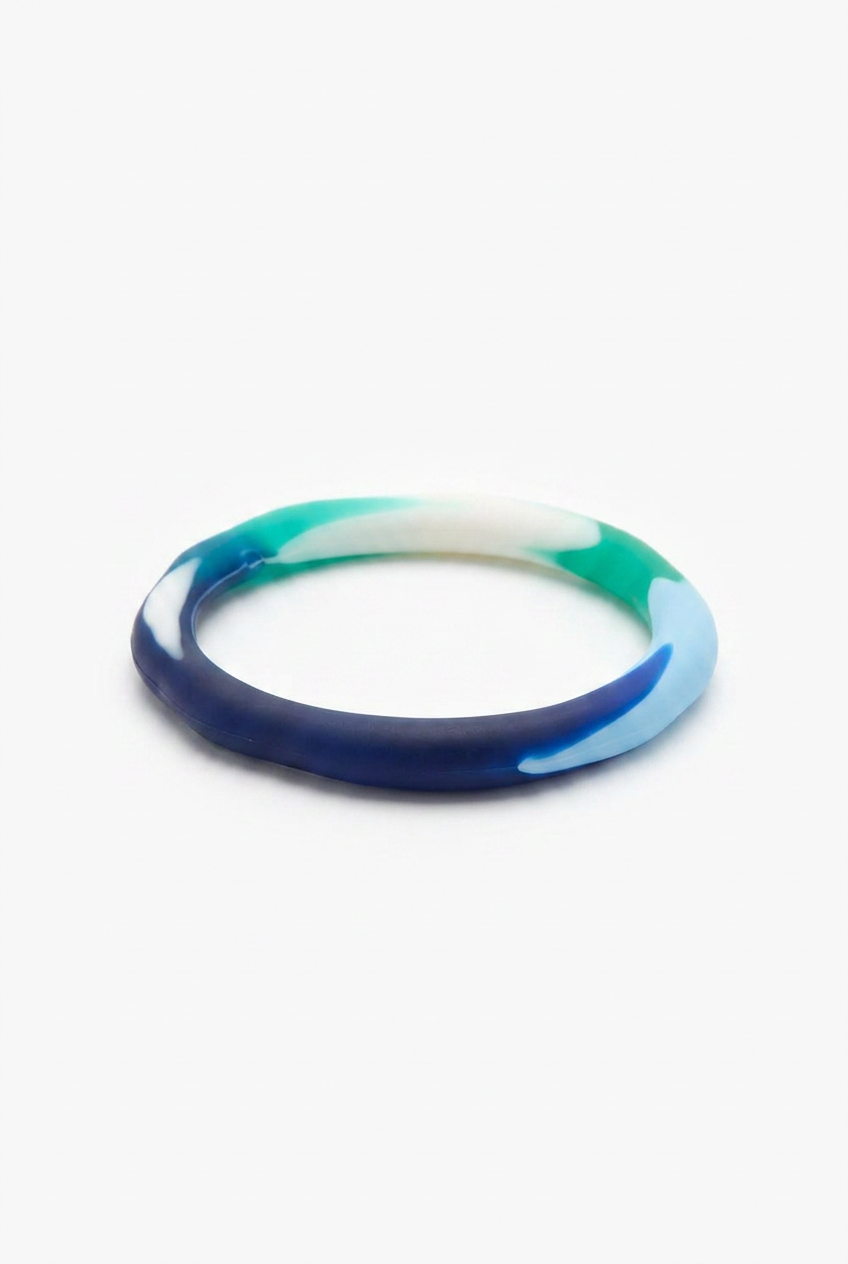 Resin Bangle - Indian Ocean - Irregular skinny round