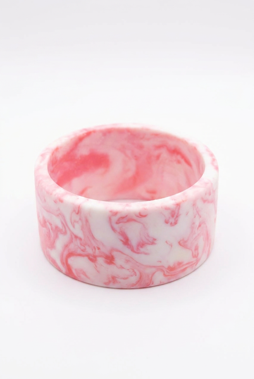 Resin Bangle - Pink Salt - Cuff