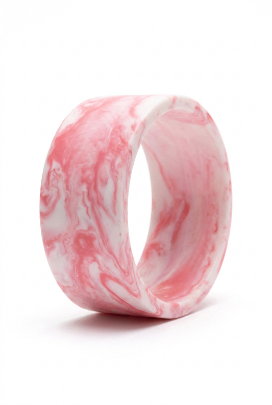 Resin Bangle - Pink Salt - Cuff