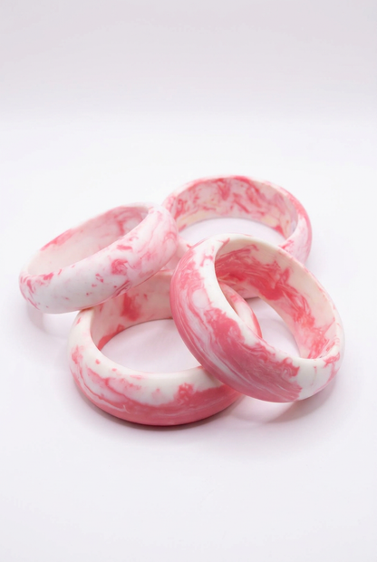 Resin Bangle - Pink Salt - Round Radiused