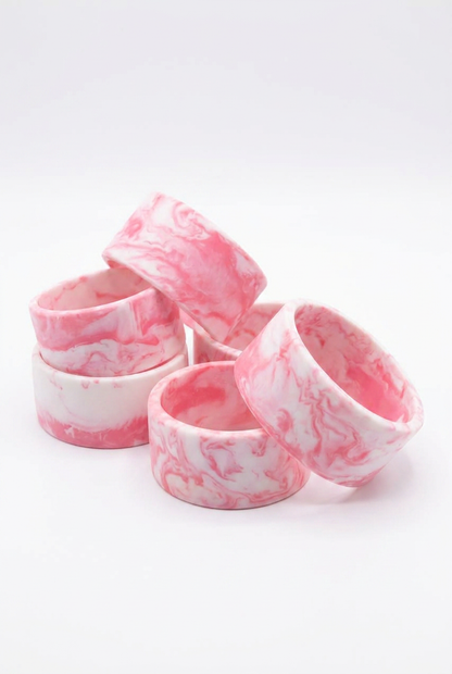 Resin Bangle - Pink Salt - Cuff