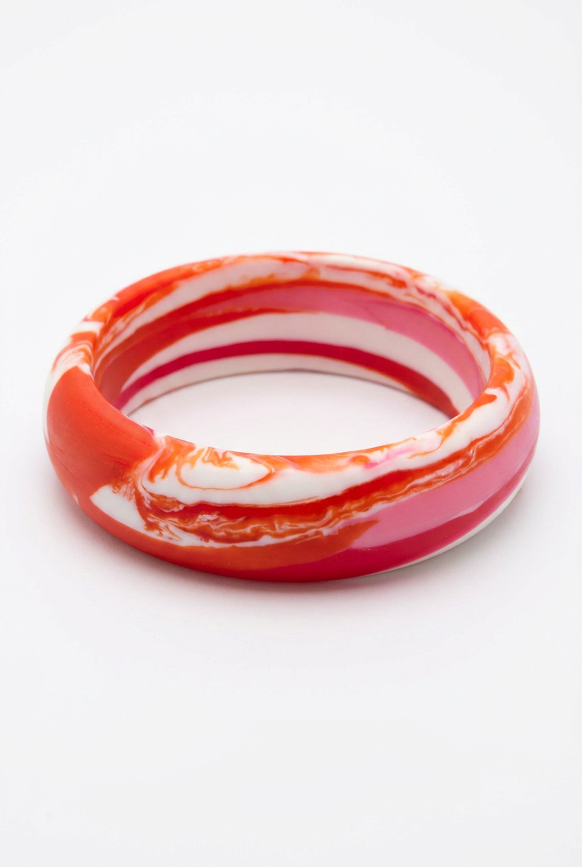 Resin Bangle - Sunset - Round Radiused
