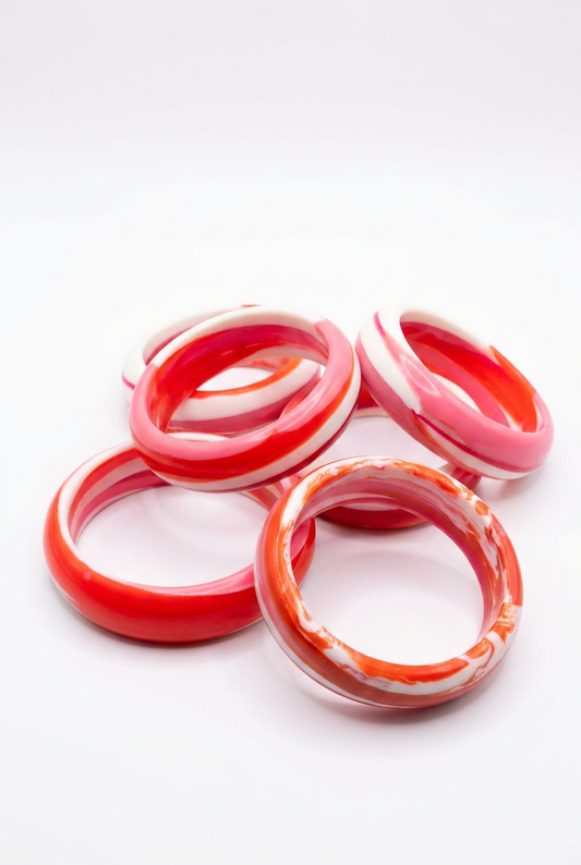 Resin Bangle - Sunset - Round Radiused