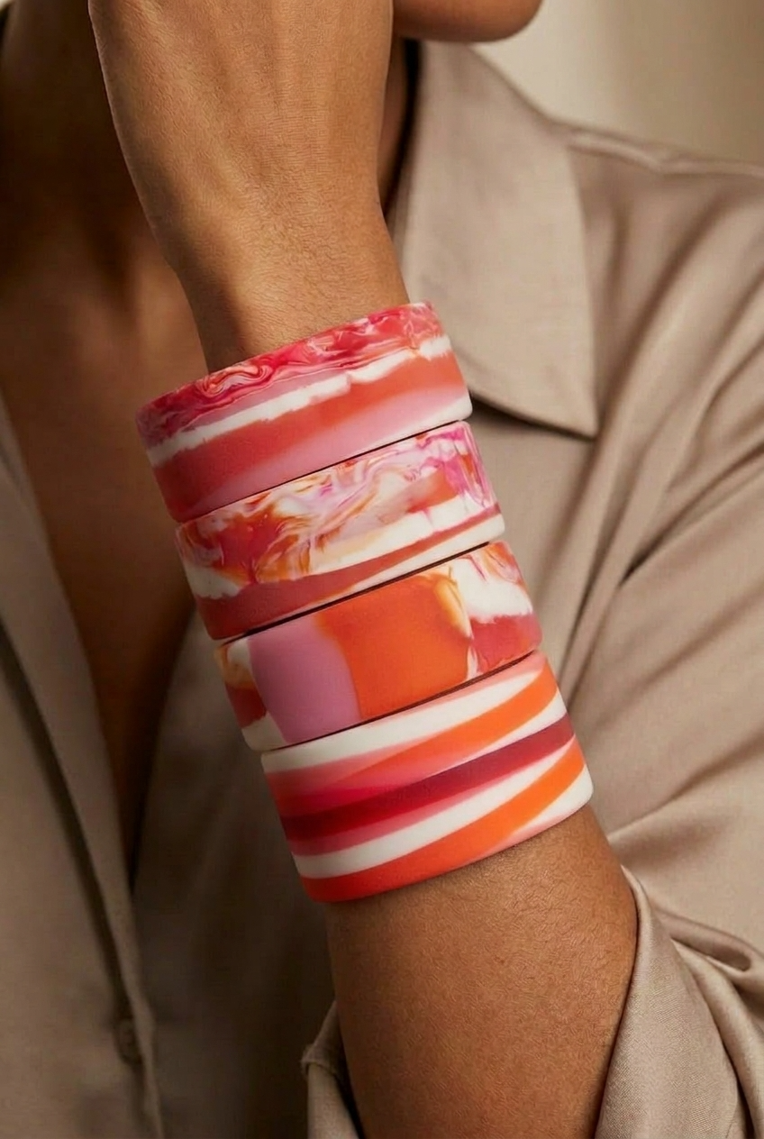 Resin Bangle - Sunset - Cuff