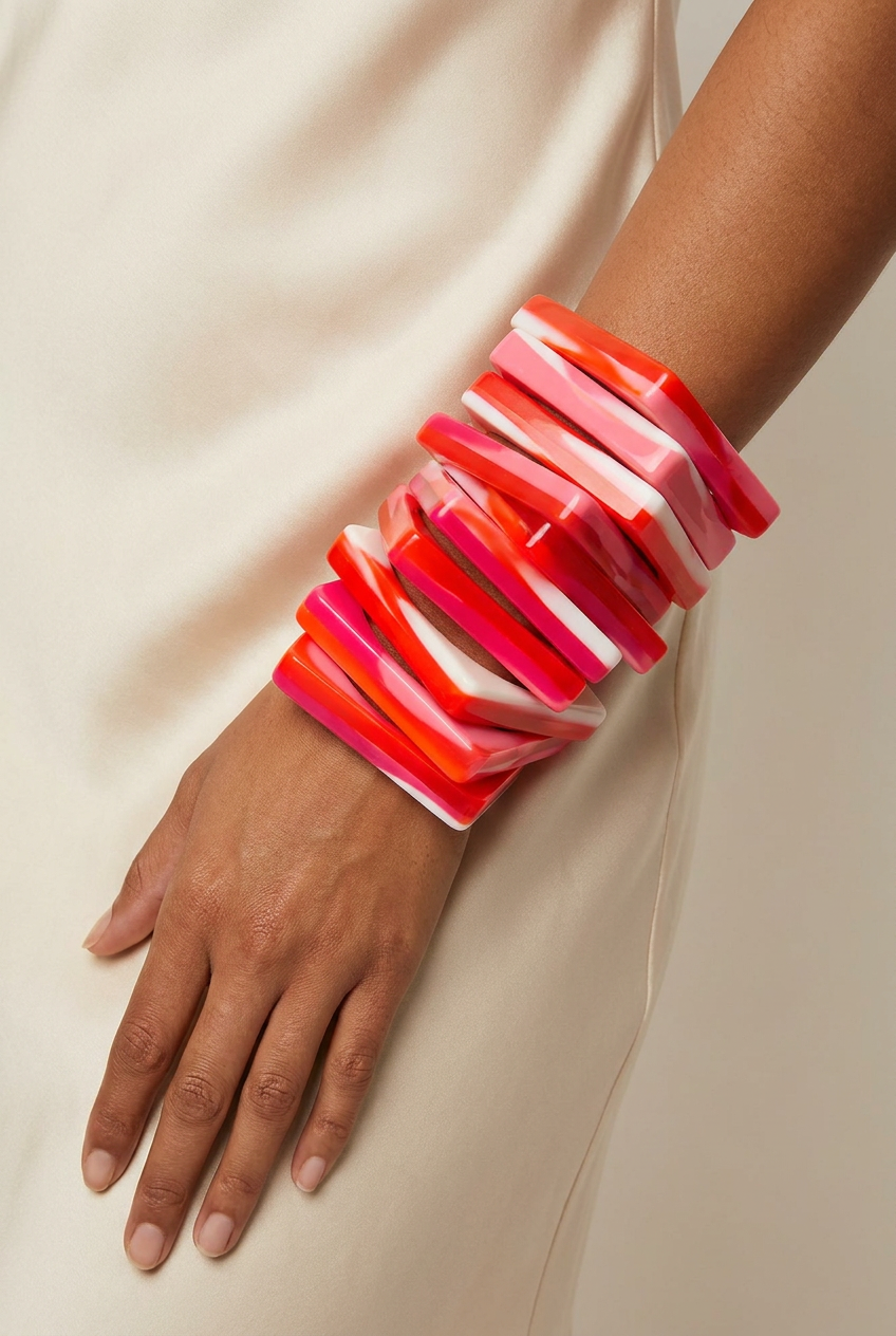 Resin Bangle - Sunset - Square