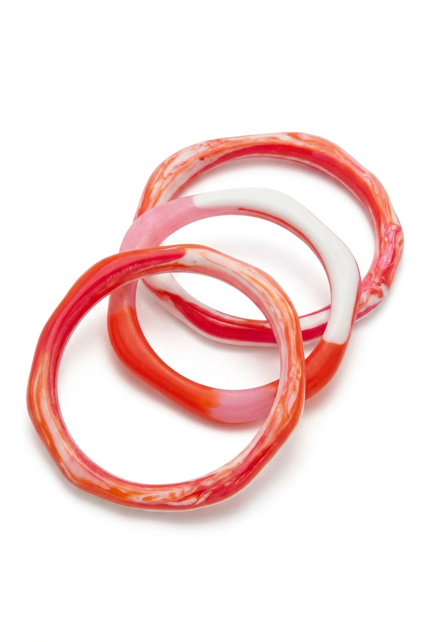 Resin Bangle - Sunset - Irregular skinny round