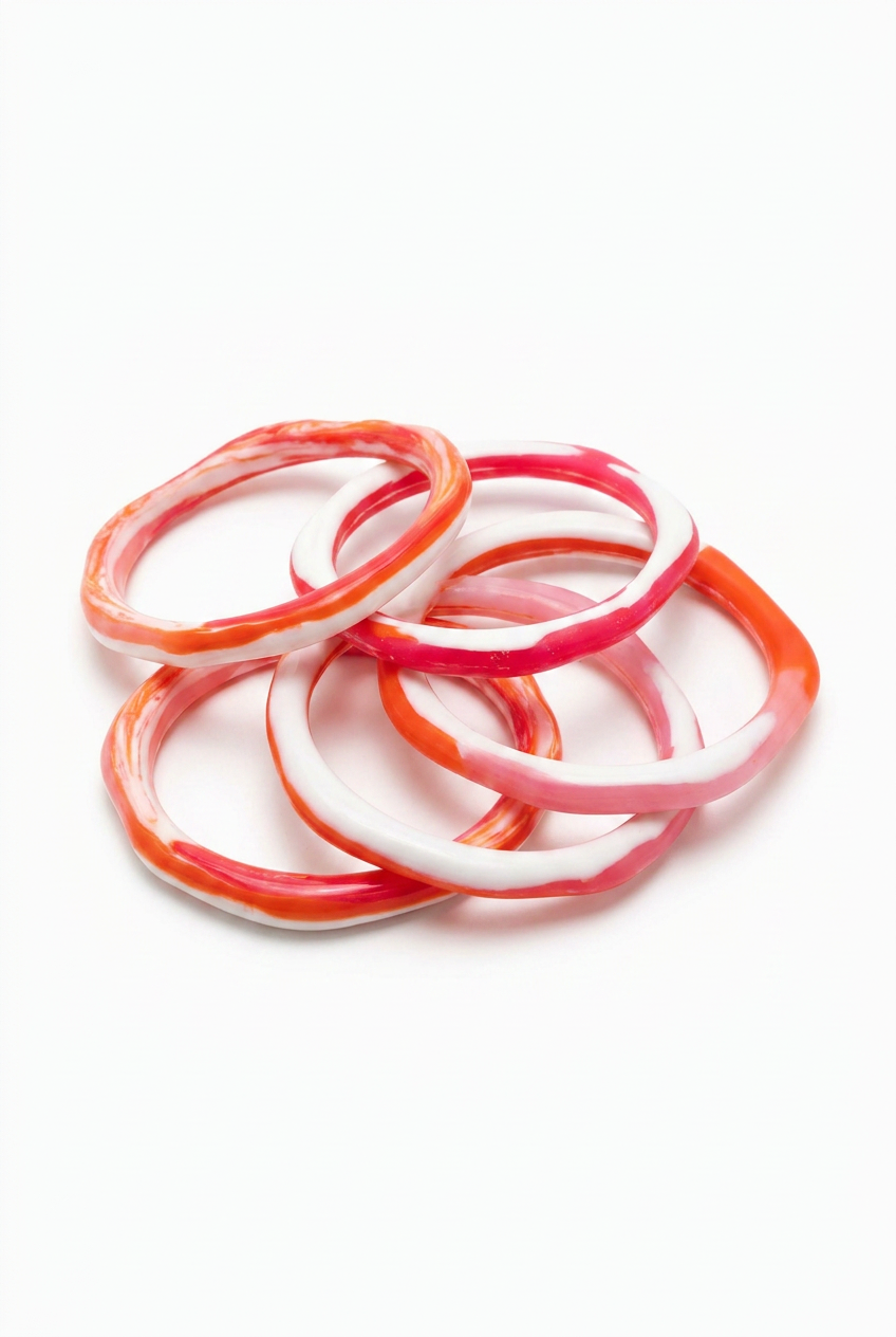 Resin Bangle - Sunset - Irregular skinny round