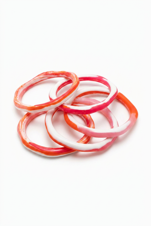 Resin Bangle - Sunset - Irregular skinny round