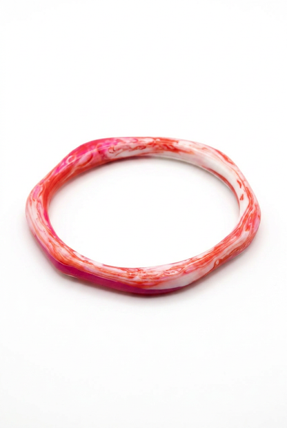Resin Bangle - Sunset - Irregular skinny round