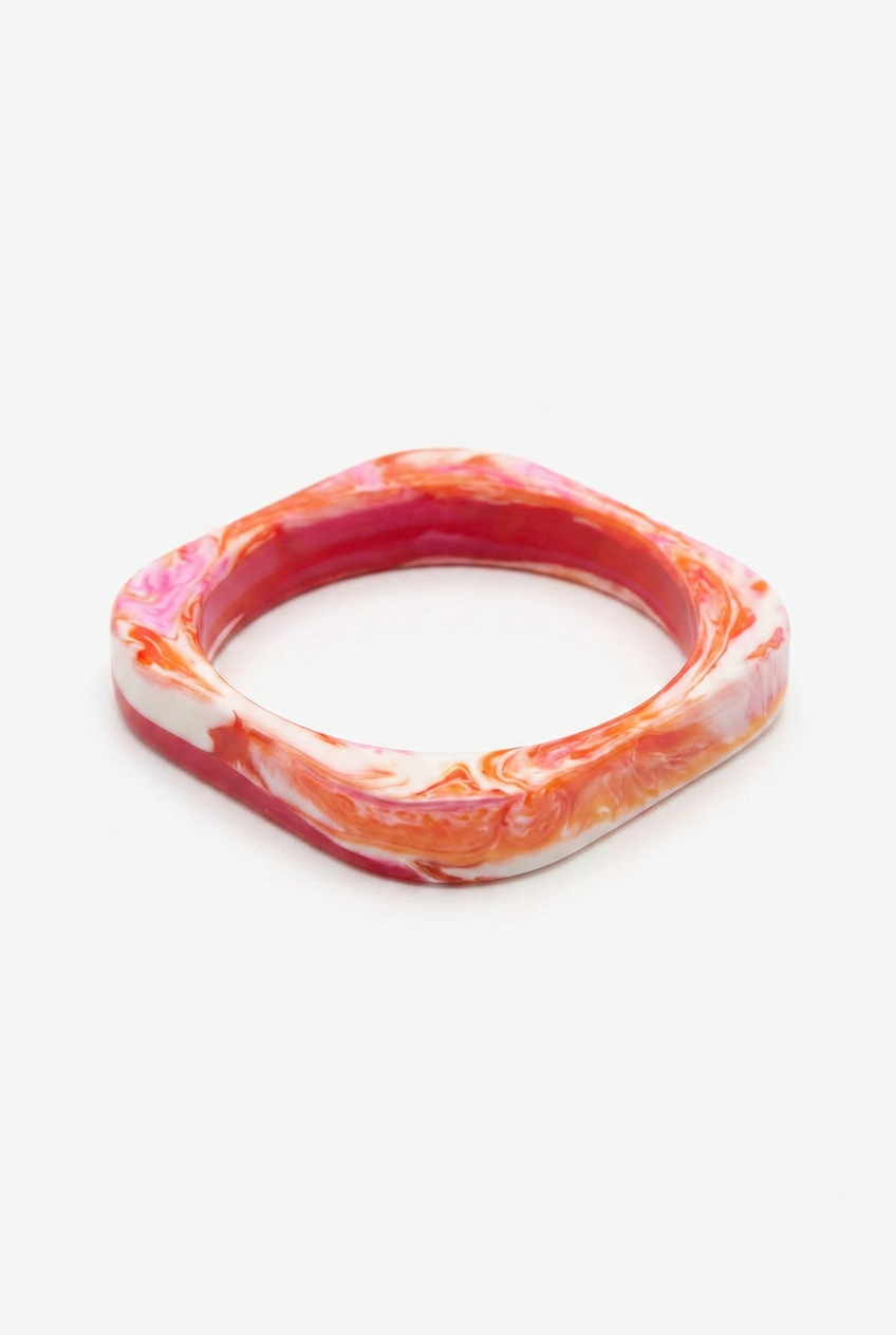 Resin Bangle - Sunset - Square Radiused