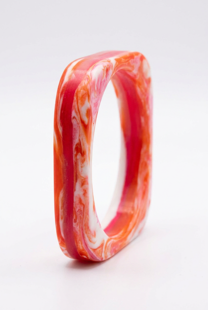 Resin Bangle - Sunset - Square Radiused