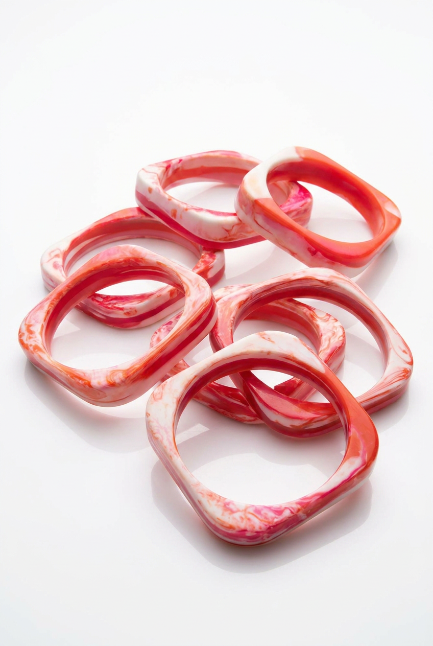Resin Bangle - Sunset - Square Radiused