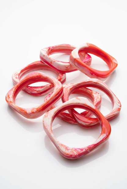 Resin Bangle - Sunset - Square Radiused