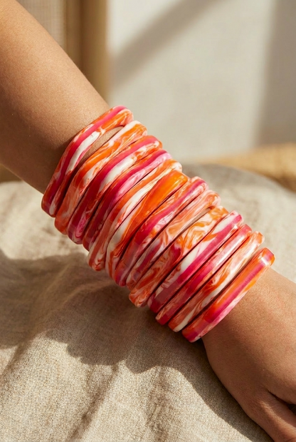 Resin Bangle - Sunset - Square Radiused