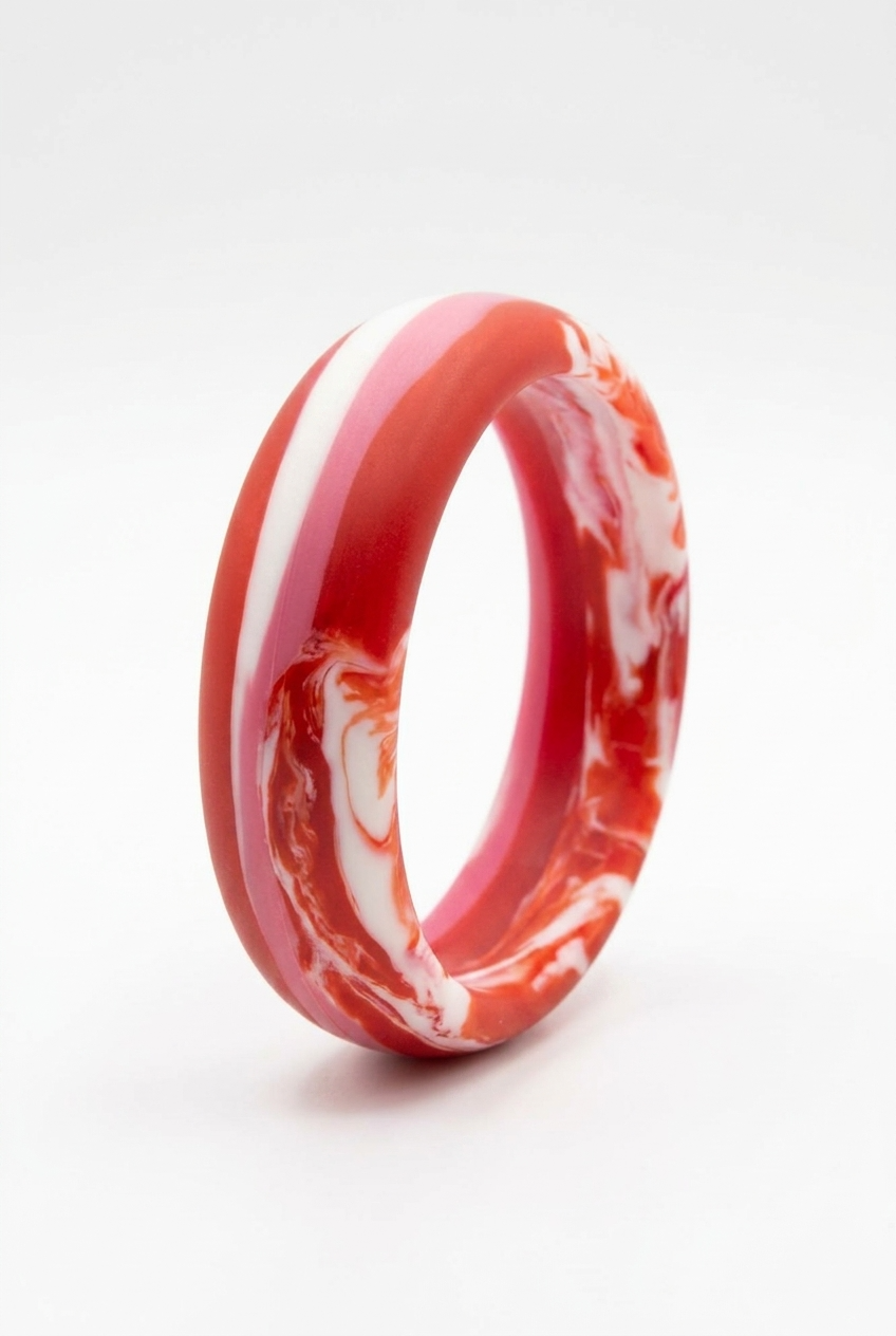 Resin Bangle - Sunset - Round Radiused