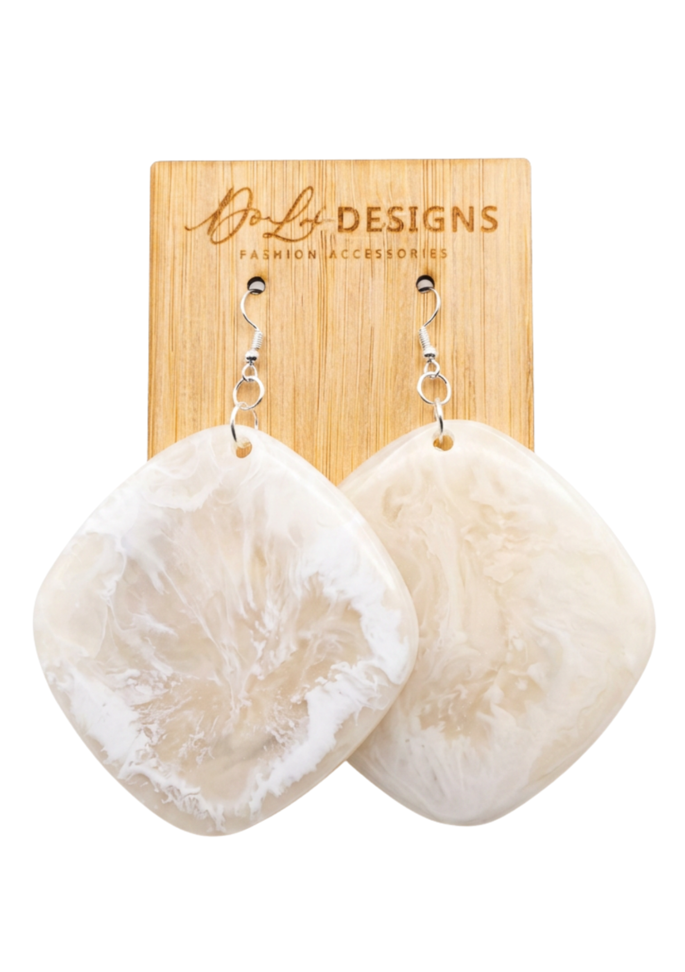 Resin Earrings - White Sands
