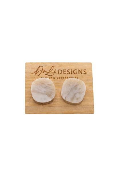 Resin Earrings - White Sands