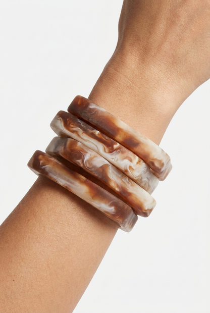 Resin Bangle - Desert Sands - Square Radiused