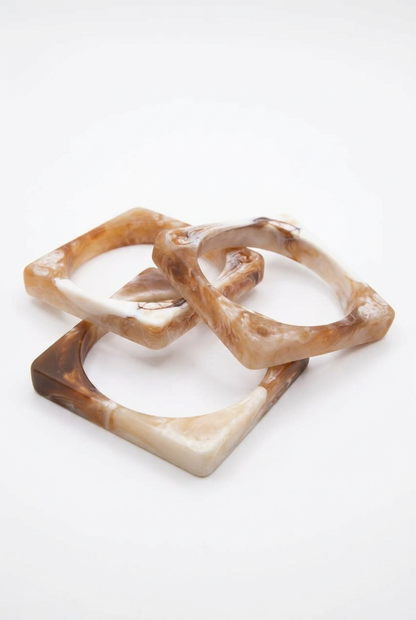 Resin Bangle - Desert Sands - Square