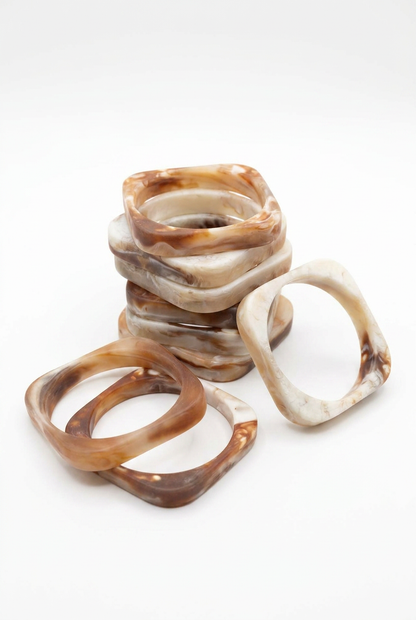 Resin Bangle - Desert Sands - Square Radiused