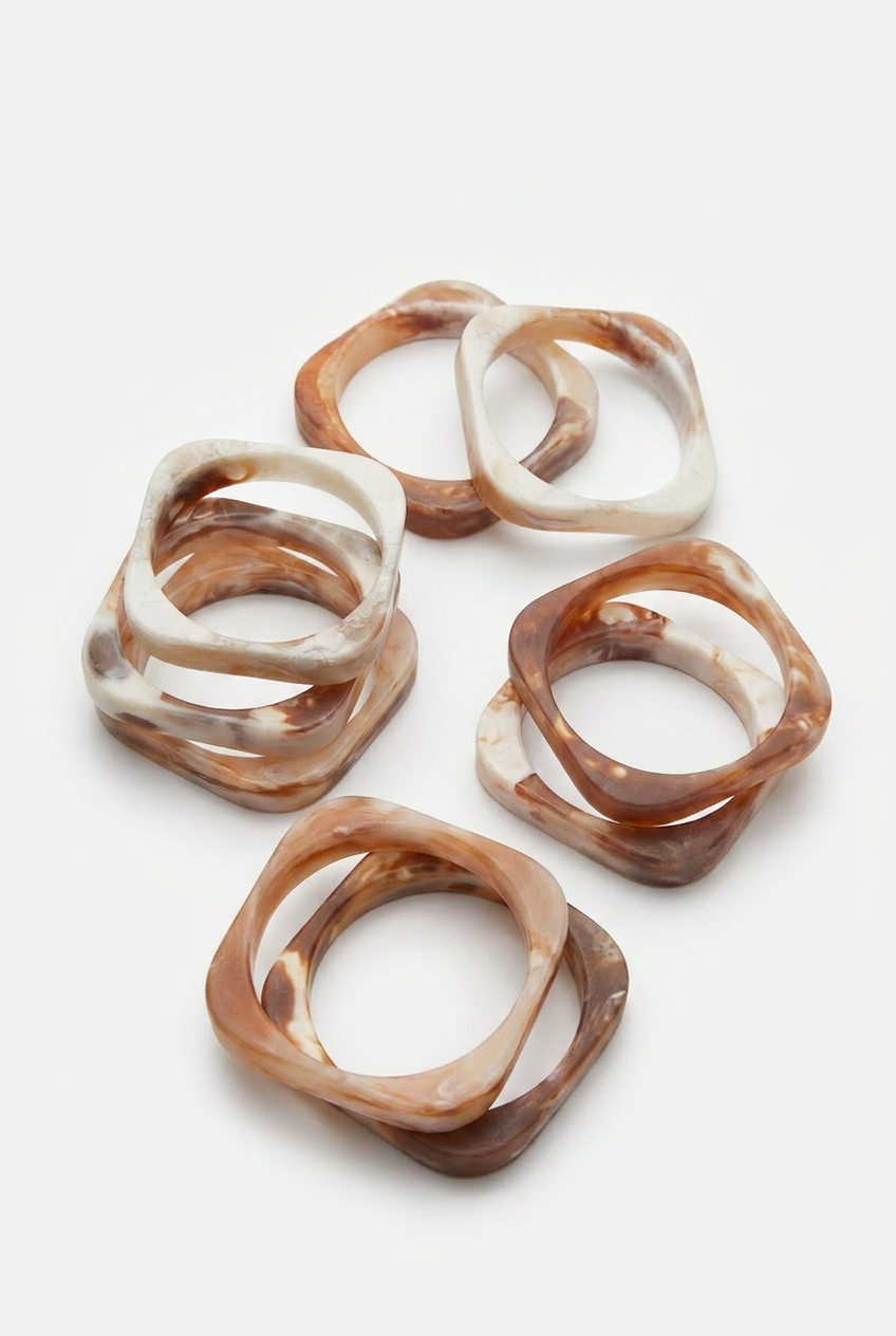 Resin Bangle - Desert Sands - Square Radiused