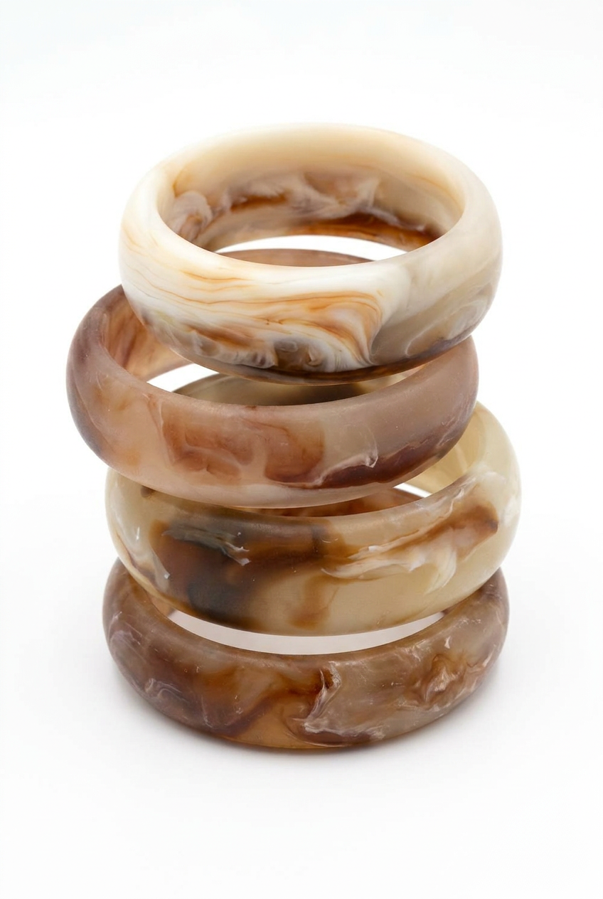 Resin Bangle - Desert Sands - Round Radiused