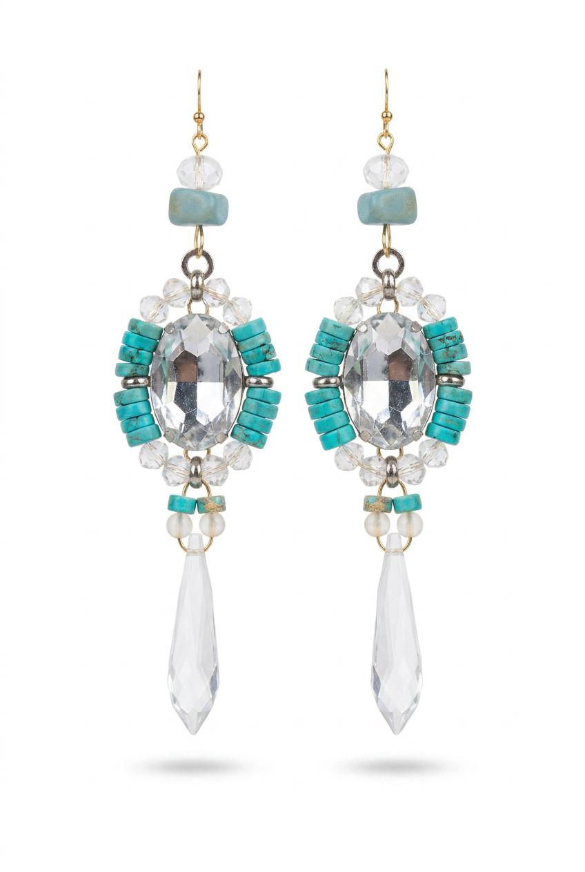 Revive - earrings - Blue, Green, Clear