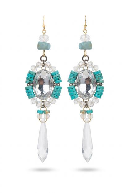 Revive - earrings - Blue, Green, Clear