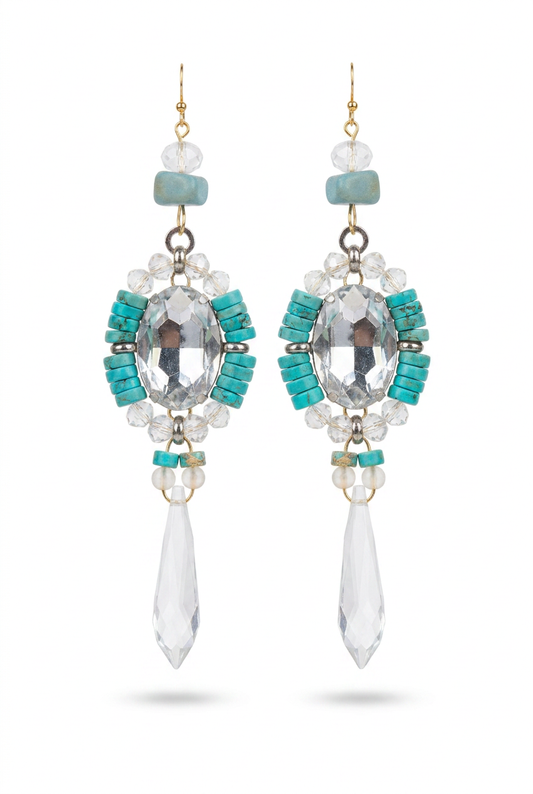 Revive - earrings - Blue, Green, Clear