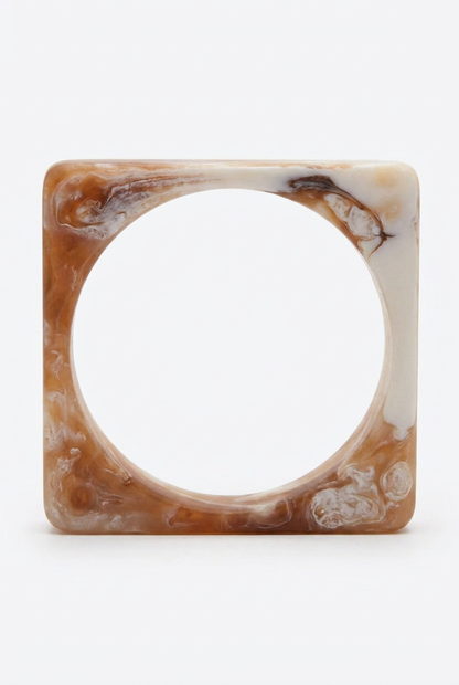Resin Bangle - Desert Sands - Square