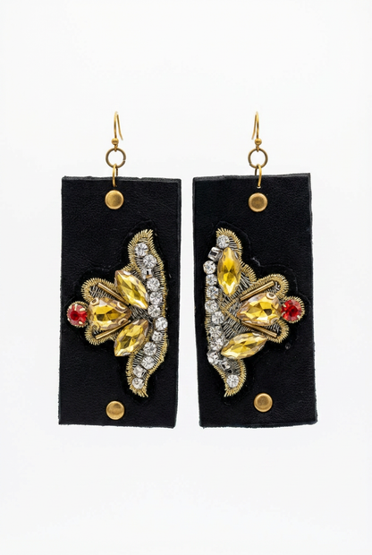 Revive - earrings - Black & Diamante