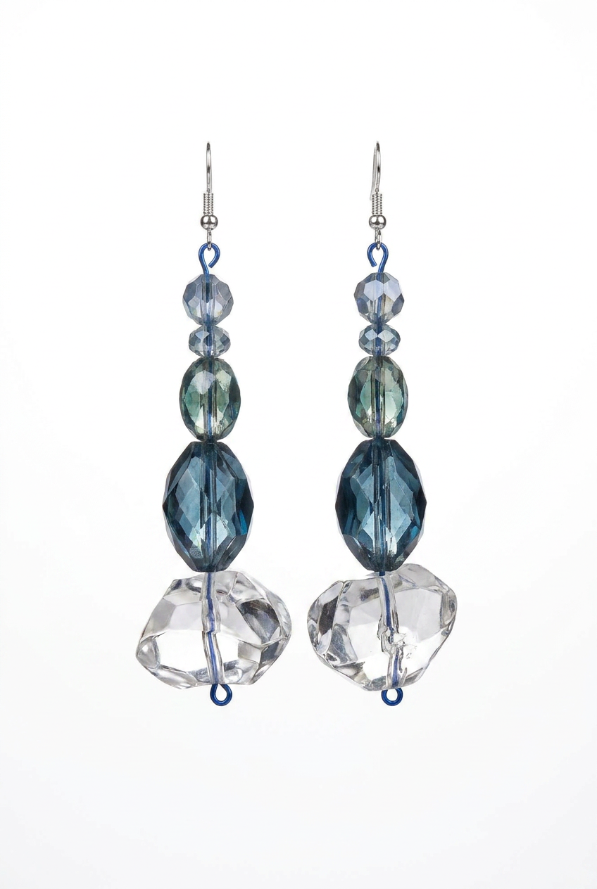 Revive - earrings - Blue, Clear