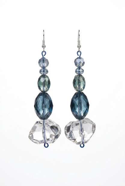 Revive - earrings - Blue, Clear
