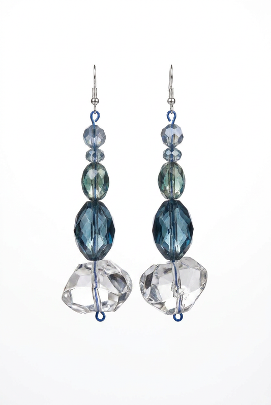 Revive - earrings - Blue, Clear
