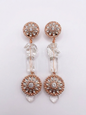 Revive - earrings - Rose gold, Clear